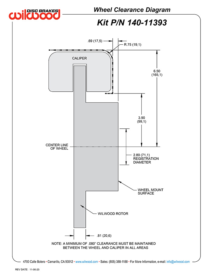 WILWOOD 9" BRAKE KIT - SMALL FORD - 2.66" AXLE OFFSET