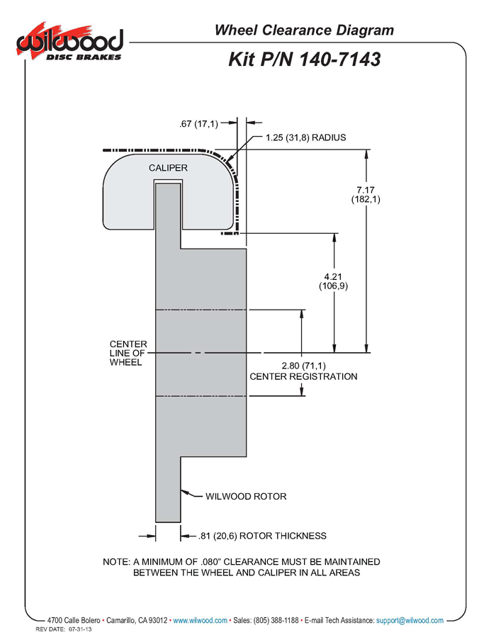 WILWOOD 9" BRAKE KIT - SMALL FORD - 2.66" AXLE OFFSET